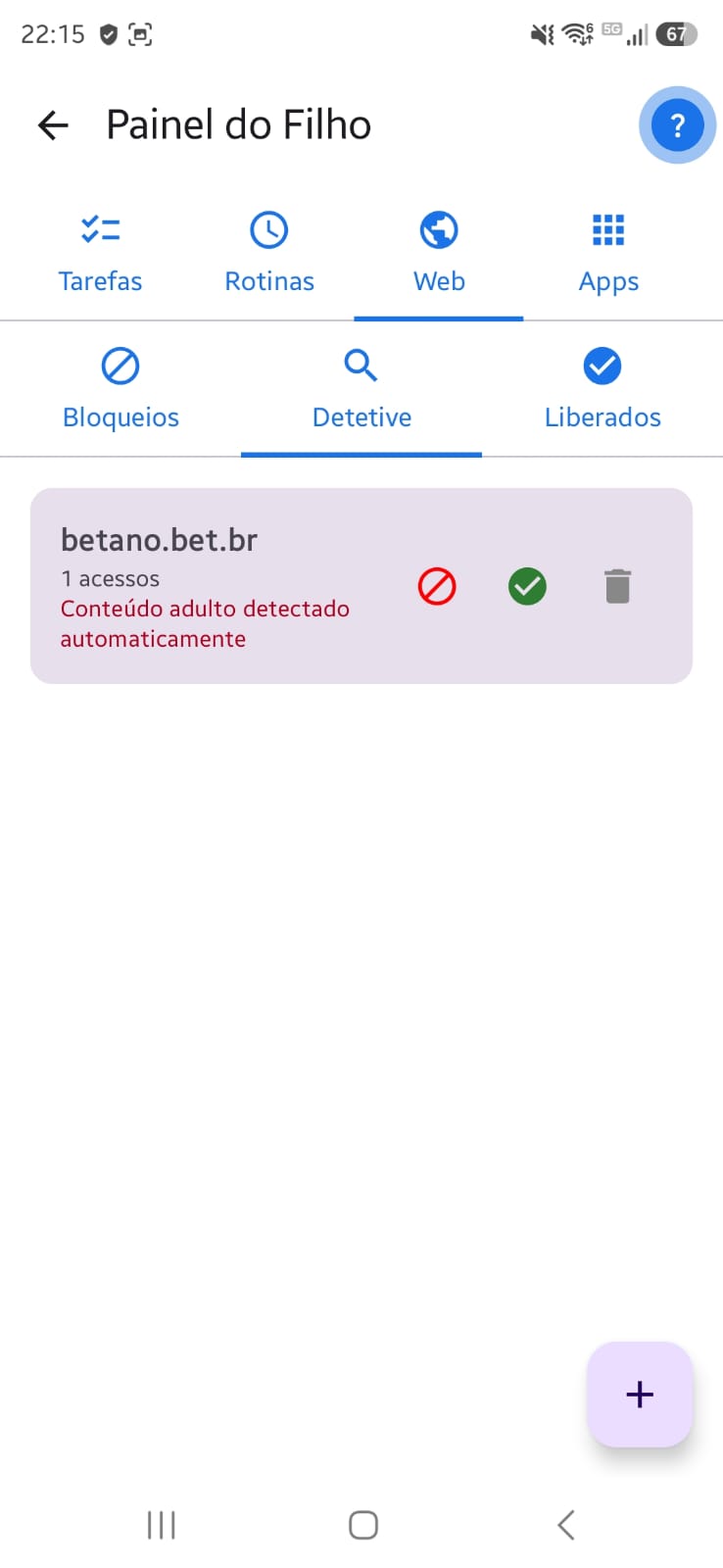 Funcao de filtro web no Attento